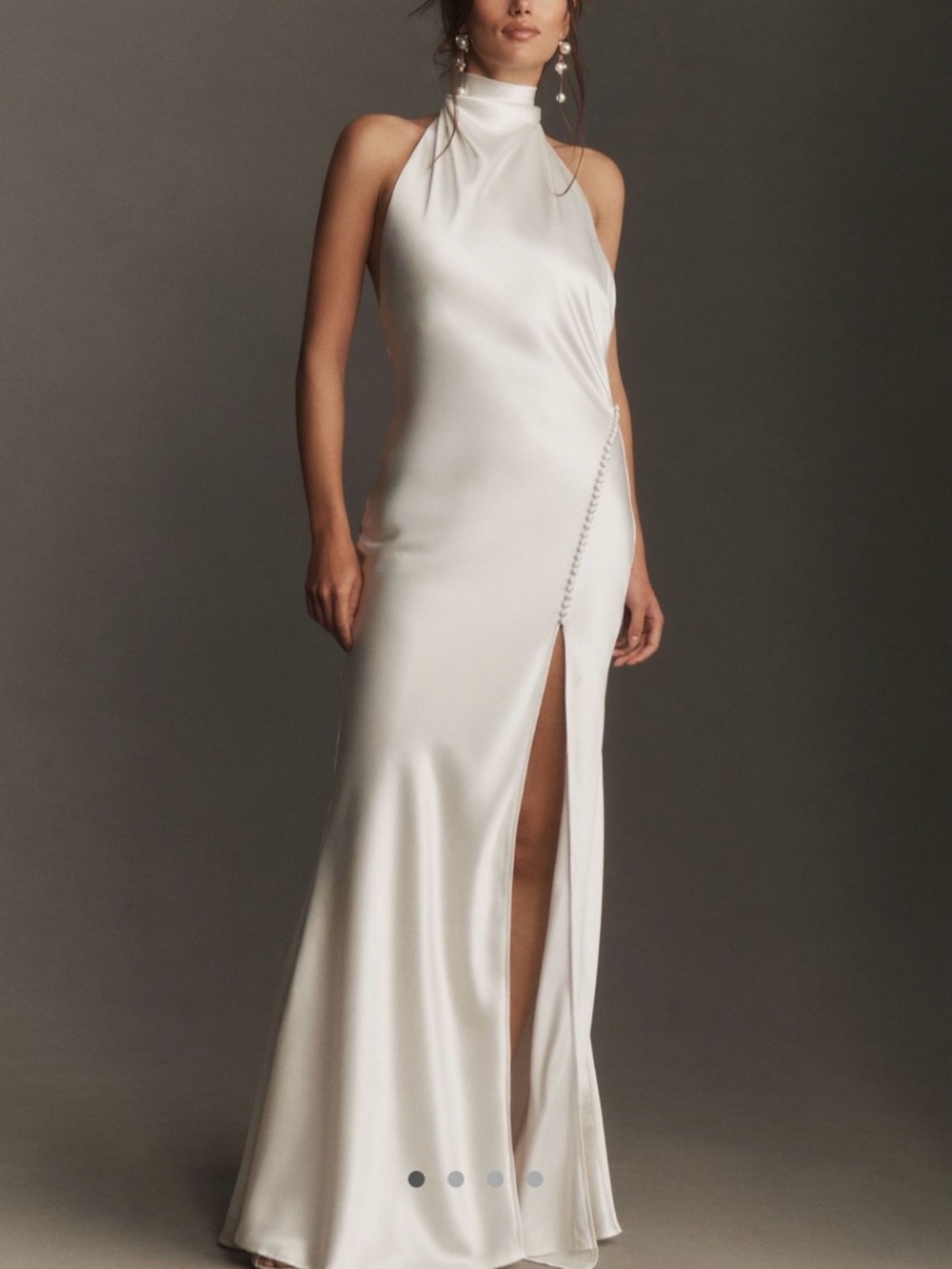 Sau Lee High neck satin dress